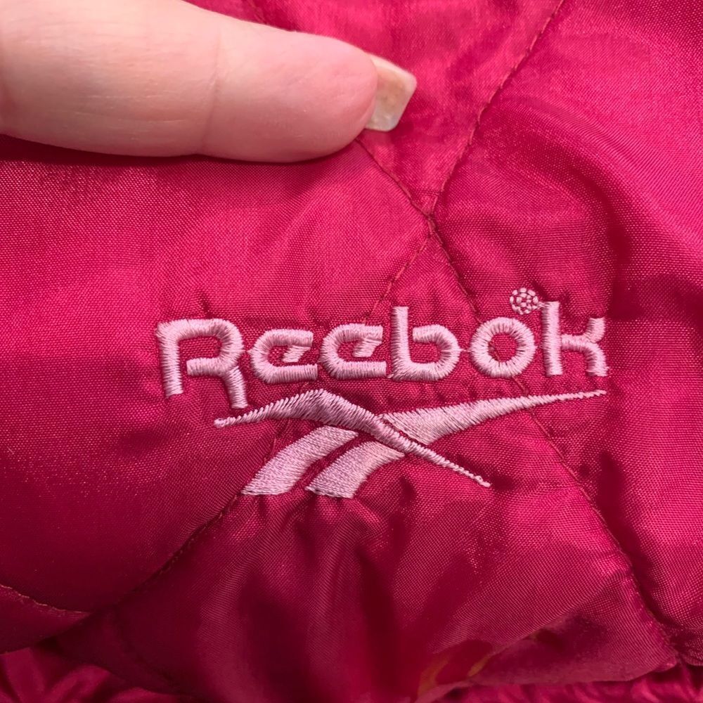 Reebok Vintage Pink Puffer Zip Up Jacket M EUC - Picture 5 of 5